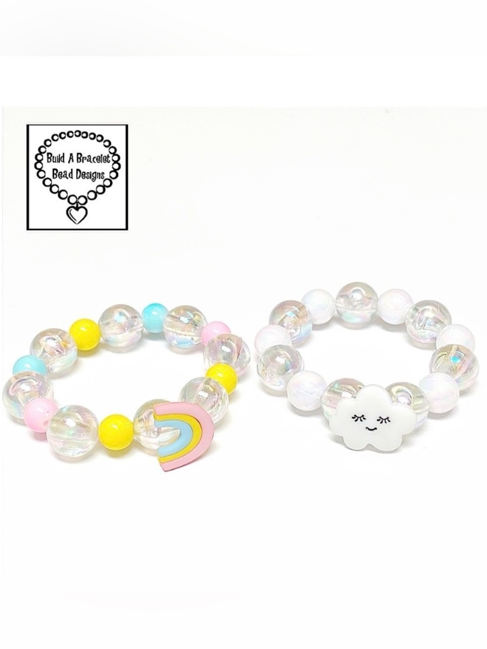 Handmade Rainbows & Clouds ☁️ Bracelet Set of 2